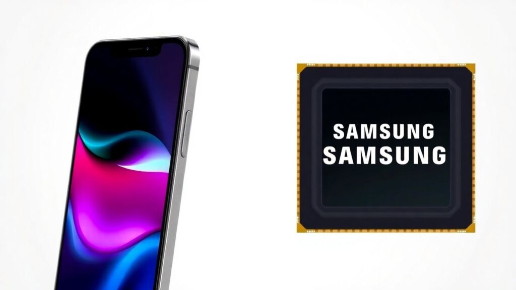 iPhone und Samsung-Kamerasensor nebeneinander